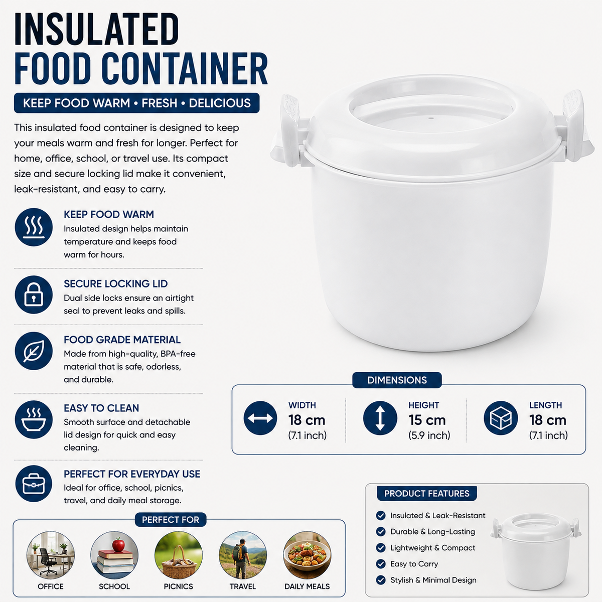 Small Microwave Rice Cooker Steamer Multifunction Cooking Container with Insulated Handles