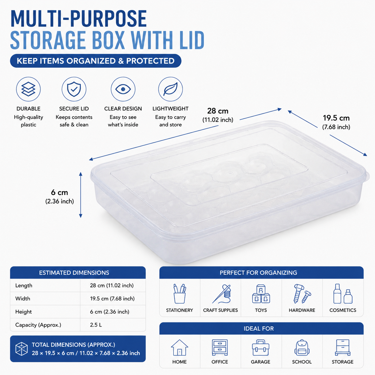Egg Storage Box 30 Slot Refrigerator Organiser with Lid Portable Reusable Freshness Container