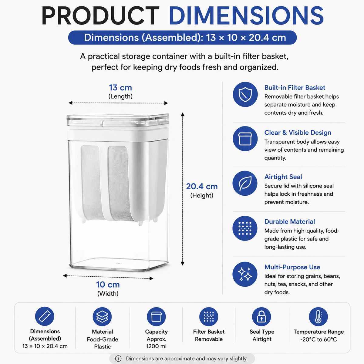Yogurt Filter 1800mL Stainless Steel Mesh Cold Filtration Whey Separator Container