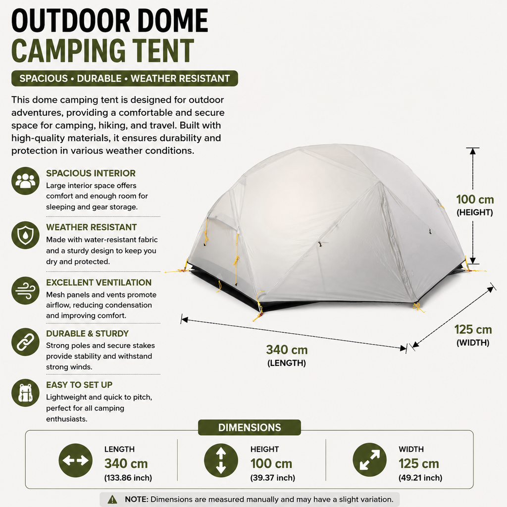 Camping Tent 2 Person Ultralight Waterproof Trekking Tent 3 Season - Green