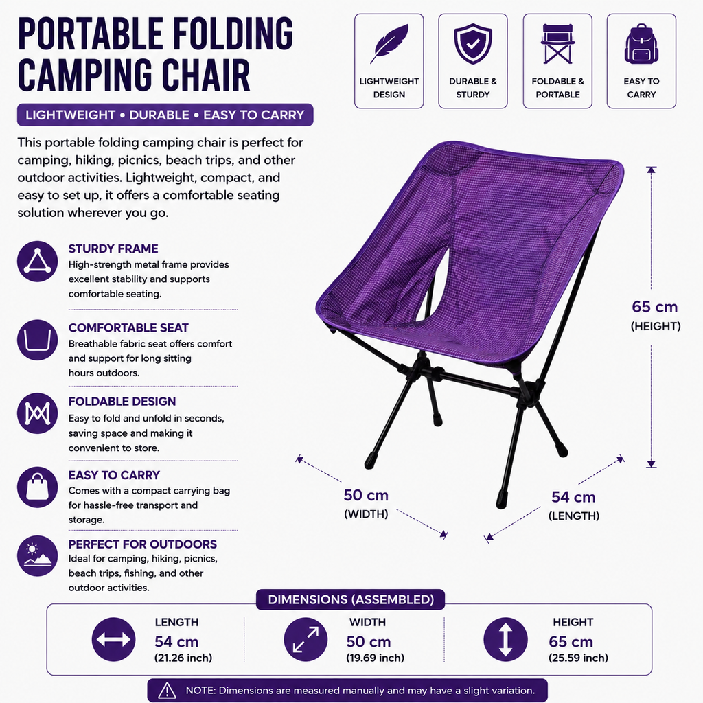 Camping Chair 850g Ultra-Light Foldable Dyneema 7075 Aluminum Portable - Orange