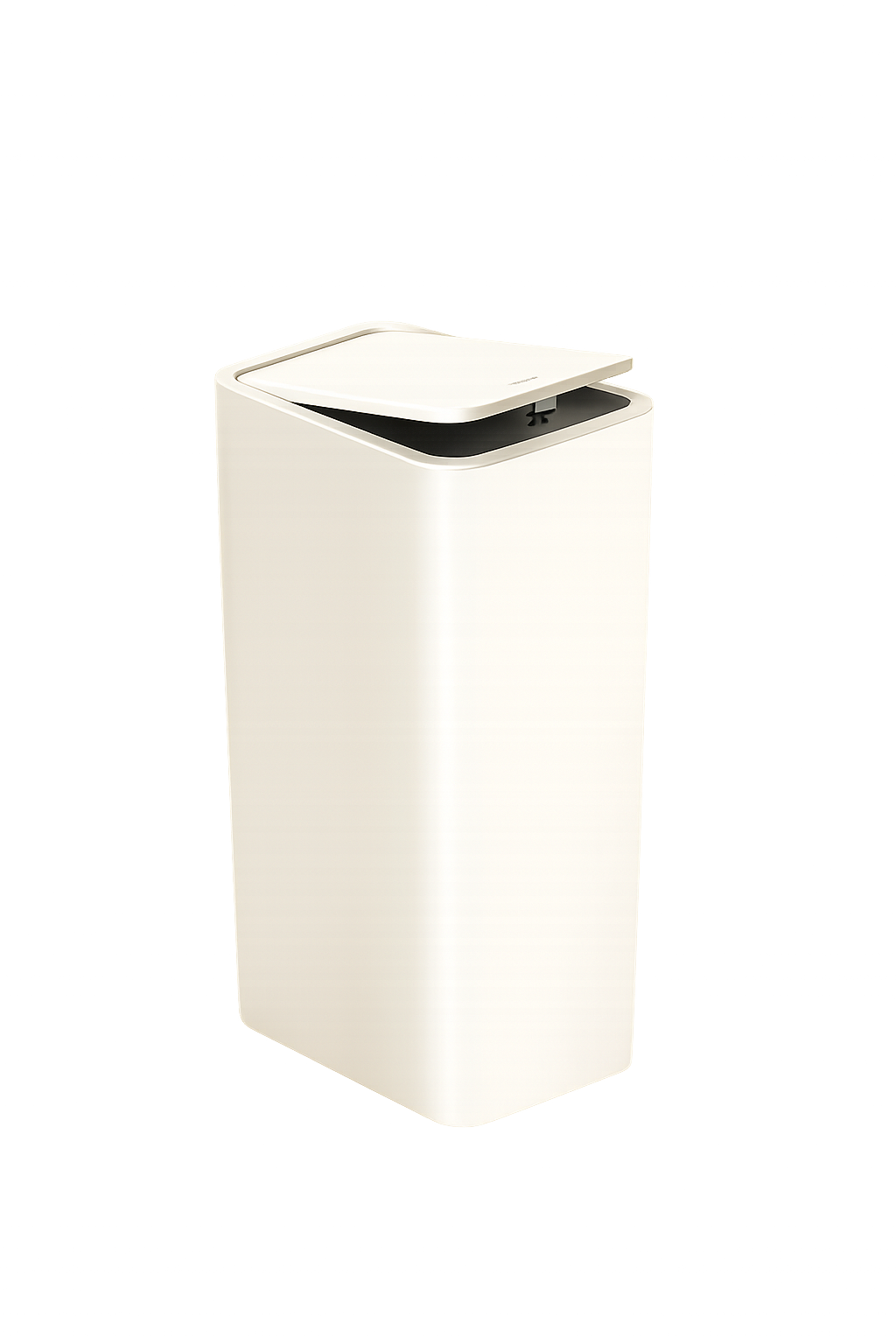 Trash Can 10L Press Top Lid Slim Rectangular Plastic Waste Bin Bathroom Bedroom - White