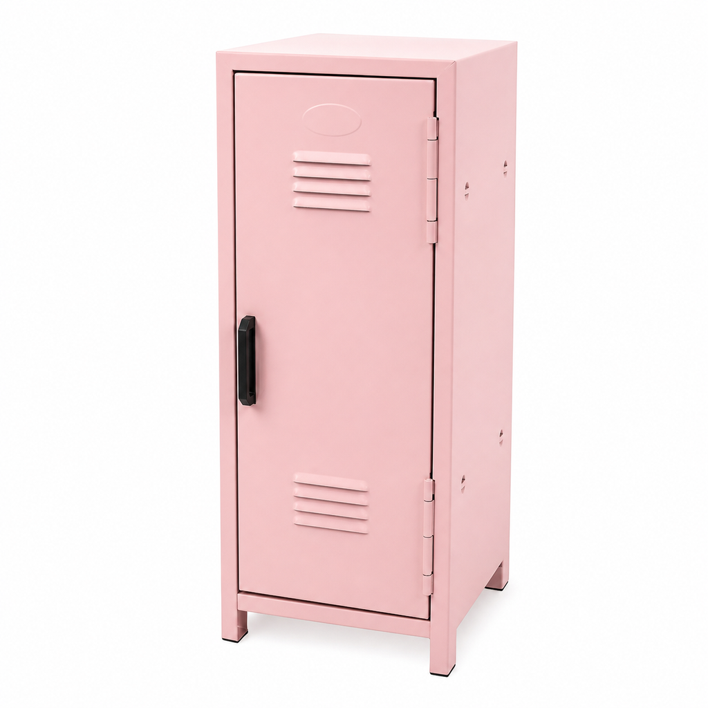 Storage Cabinet Portable Metal Desktop Locker 2 Tier Organizer - Pink