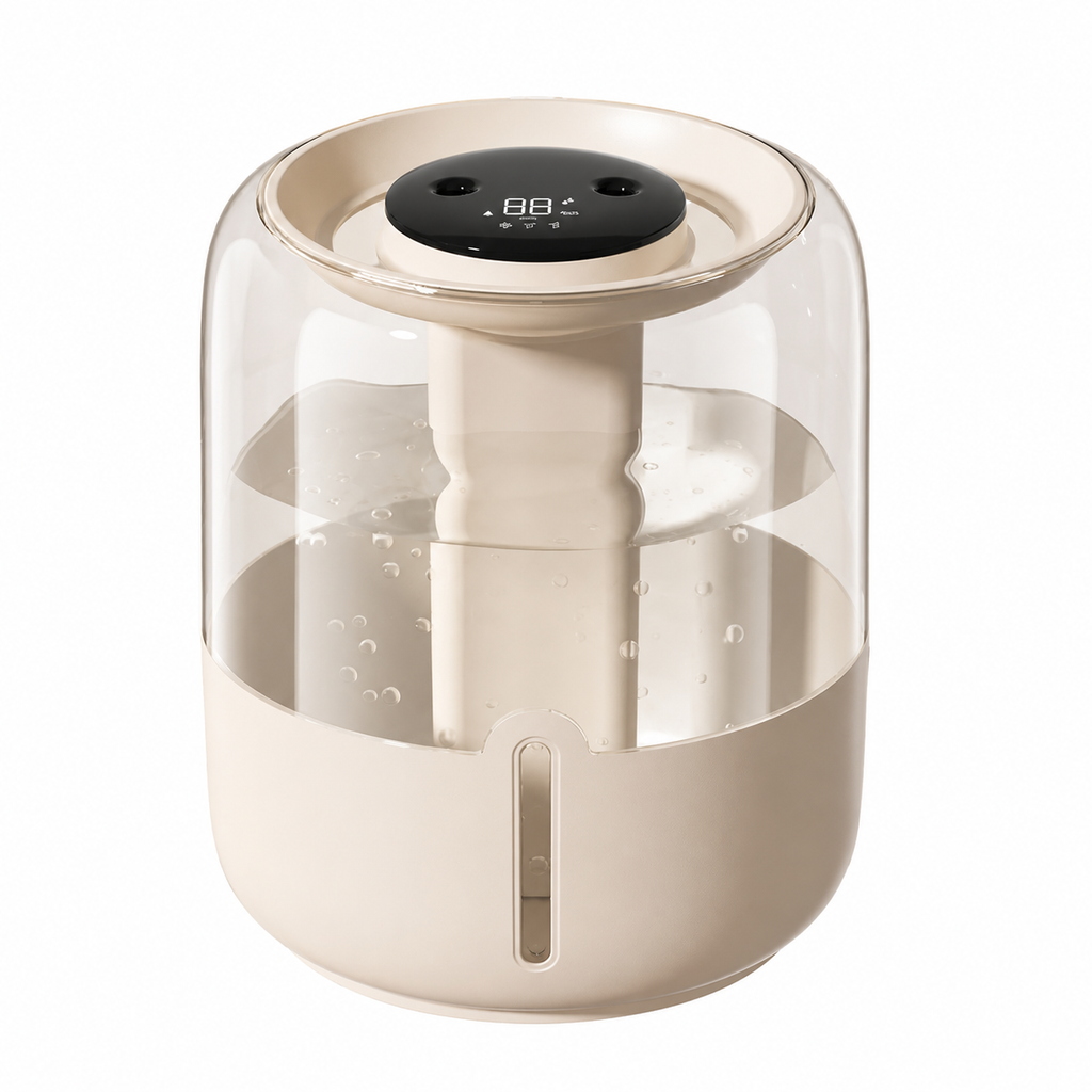 Humidifier Portable Dual Spray USB Desktop Mist Diffuser 6.8L LED Ambient Light - Beige