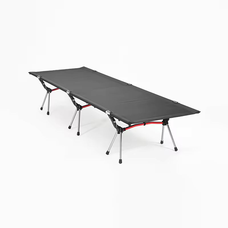 Camping Stretcher Bed Folding Aluminium Cot Ultralight 120 kg for Hiking - Black