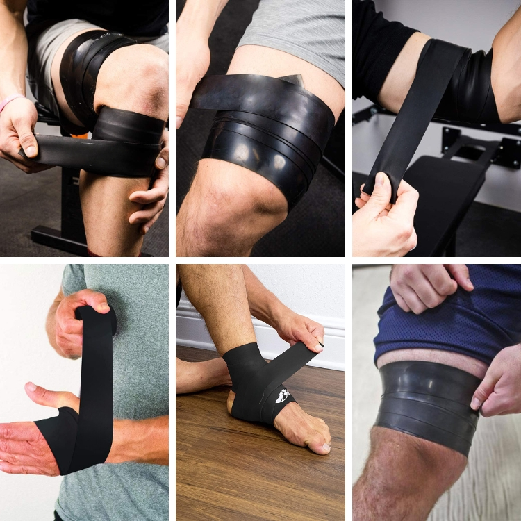 Muscle Compression Floss Band Elastic Resistance Training Band 208x5x0.13cm Joint Stability Fitness Tool - Black