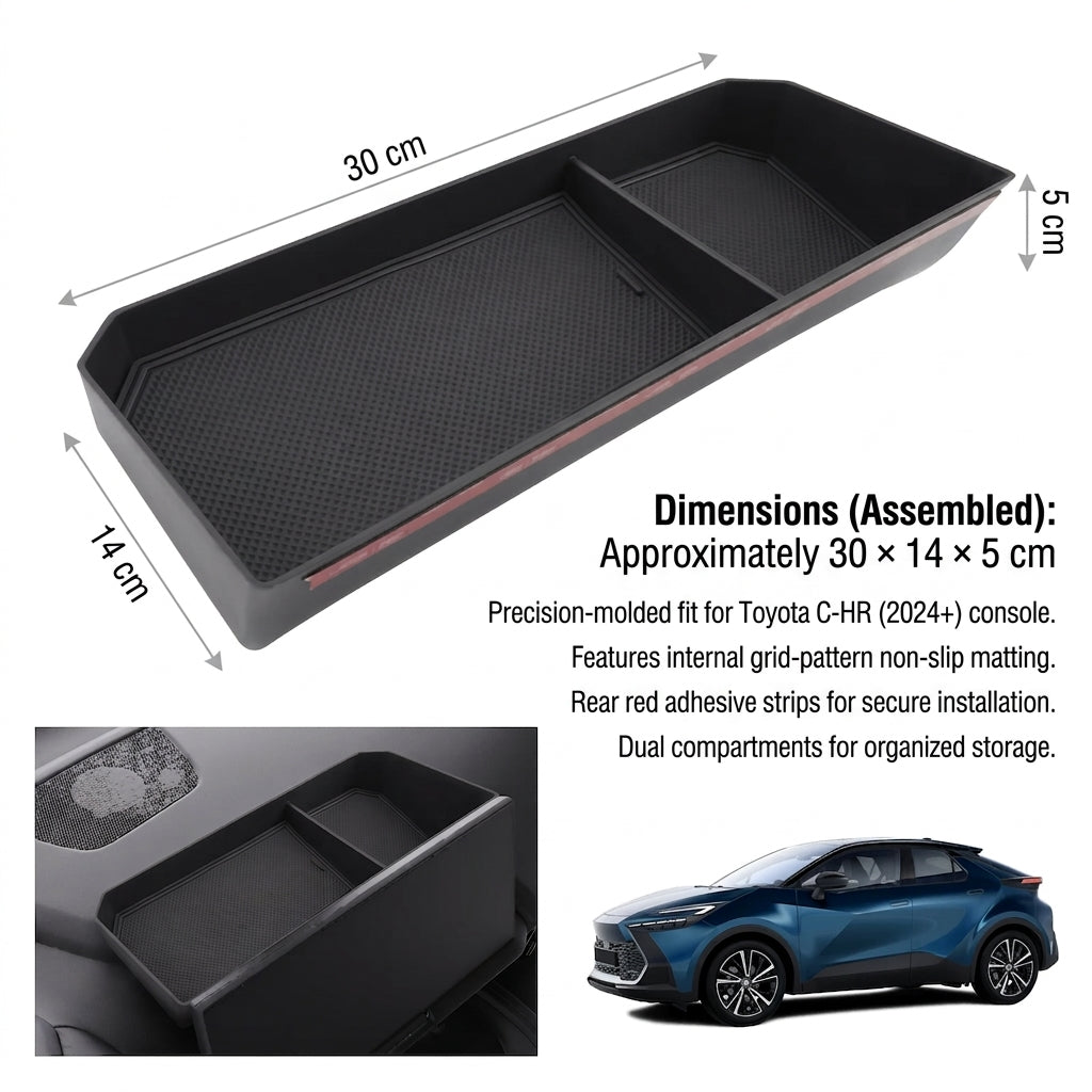 Car Console Storage Box ABS Central Organiser Tray