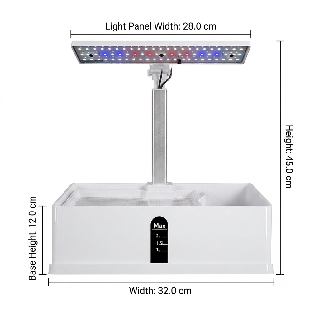 Hydroponic Growing System 9 Pod 2L Indoor Garden with 15W LED Grow Light AU Plug - White