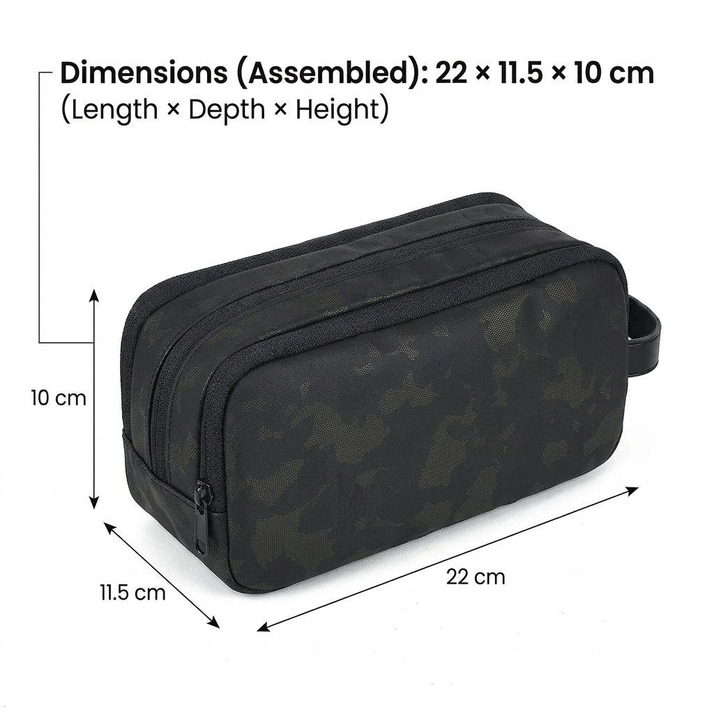Electronics Organiser Bag Travel Cable and Charger Pouch with Handle - Black