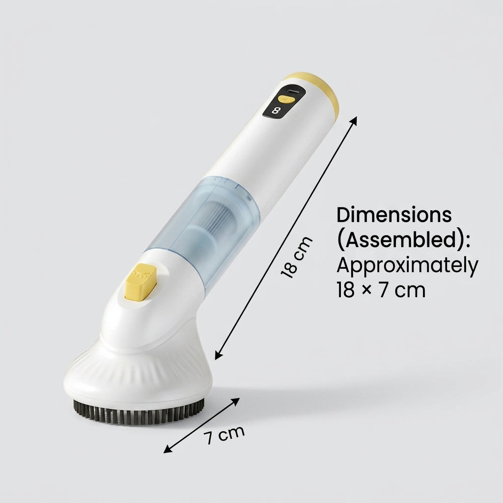 Pet Hair Vacuum 0.5 L Handheld USB Rechargeable Cleaner with Brush - Yellow