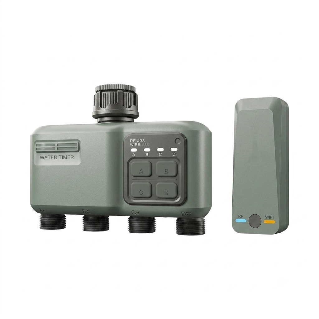 Smart WiFi RF433 Garden Sprinkler Water Timer 4 Outlet Programmable Automatic Irrigation Controller with Rain Delay