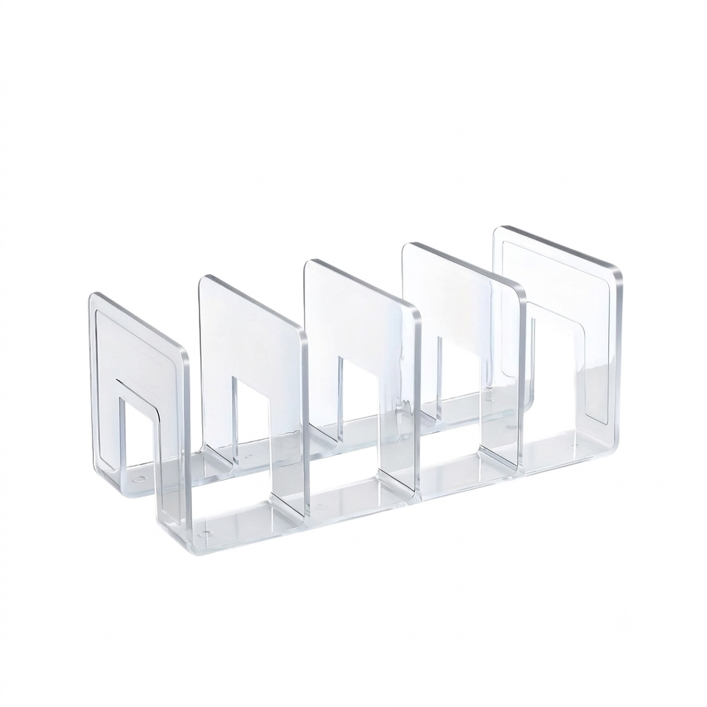 Shoe Storage Rack 4 Slot Transparent Plastic Organiser Stackable Space Saving Shoe Holder