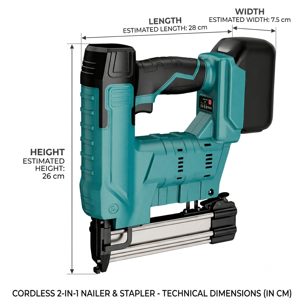 Nail Gun Cordless Brushless 2 in 1 Heavy Duty Brad Nailer 18V 16-32mm Nails with 800 Nails & 800 Staples