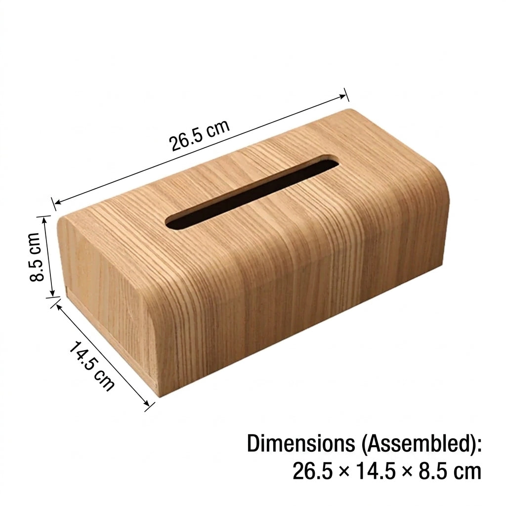 Tissue Box Walnut Wood Desktop Holder Classic Home Decor Storage Case