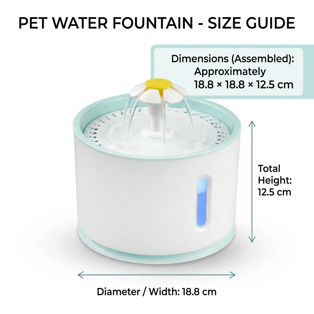 Cat Water Fountain 3.2 L Stainless Steel Automatic Pet Drinking Bowl - Blue