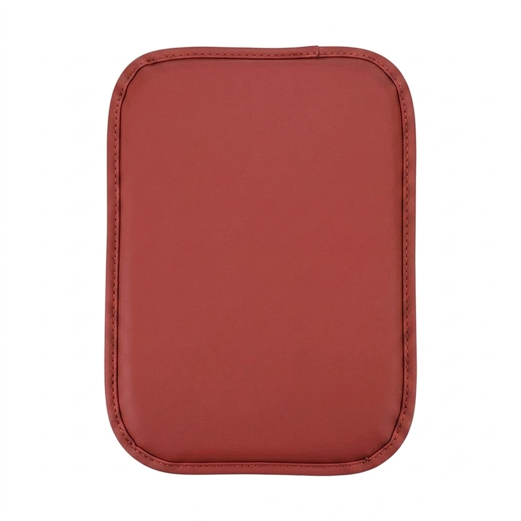 Car Armrest Cushion Pad 29cm Leather Centre Console Cover Wear Resistant Interior Protector - Red