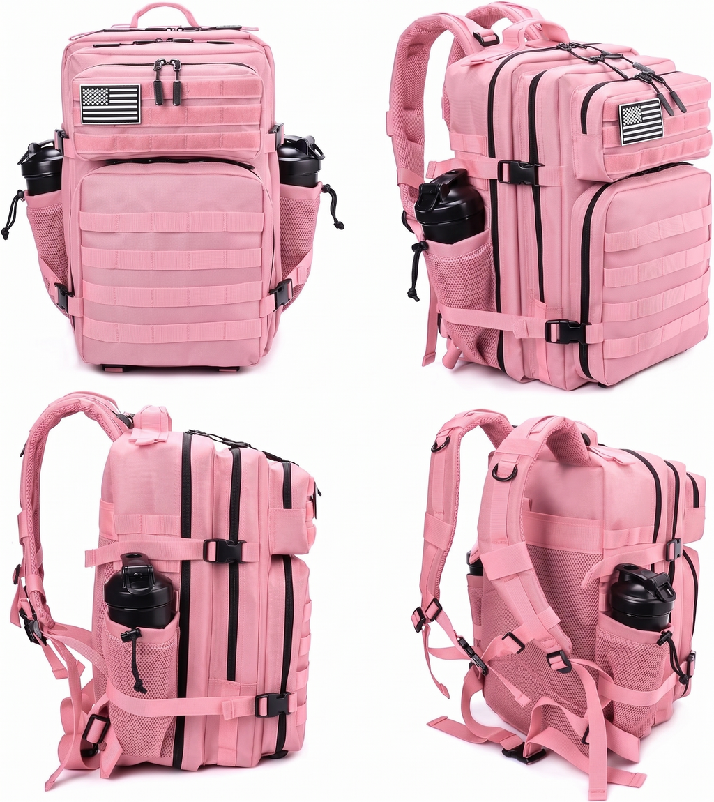 Meal Prep Backpack 45L Insulated Tactical Gym Travel Bag - Pink