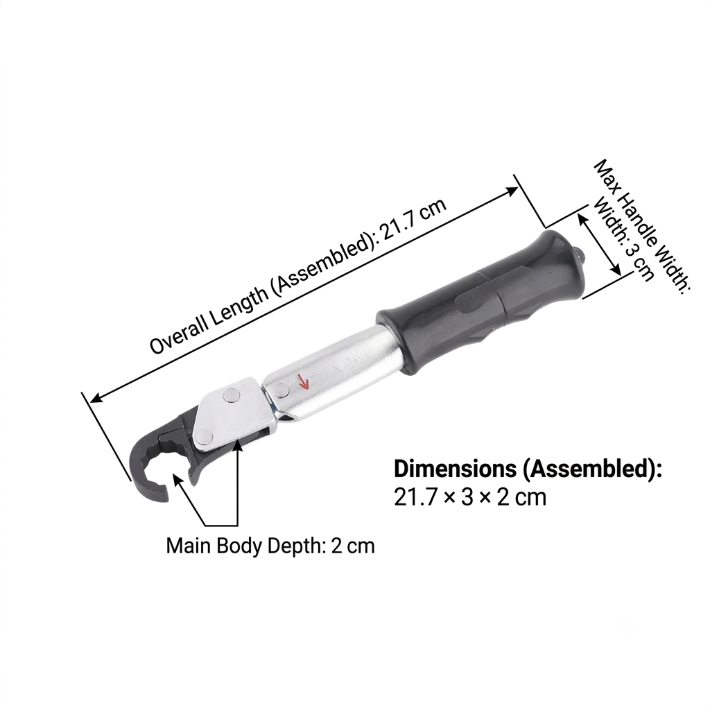 Ratchet Torque Wrench Heavy Duty Open End 17 mm Precision Repair Tool 18 N·m Adjustable