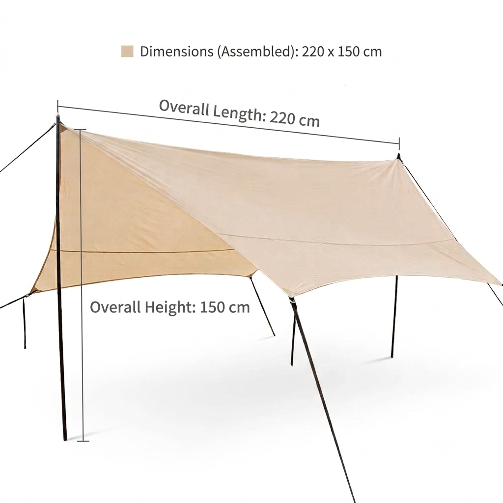 Canvas Double Camping Hammock with Curved Wooden Poles 220×150cm Outdoor Swing Bed - Green