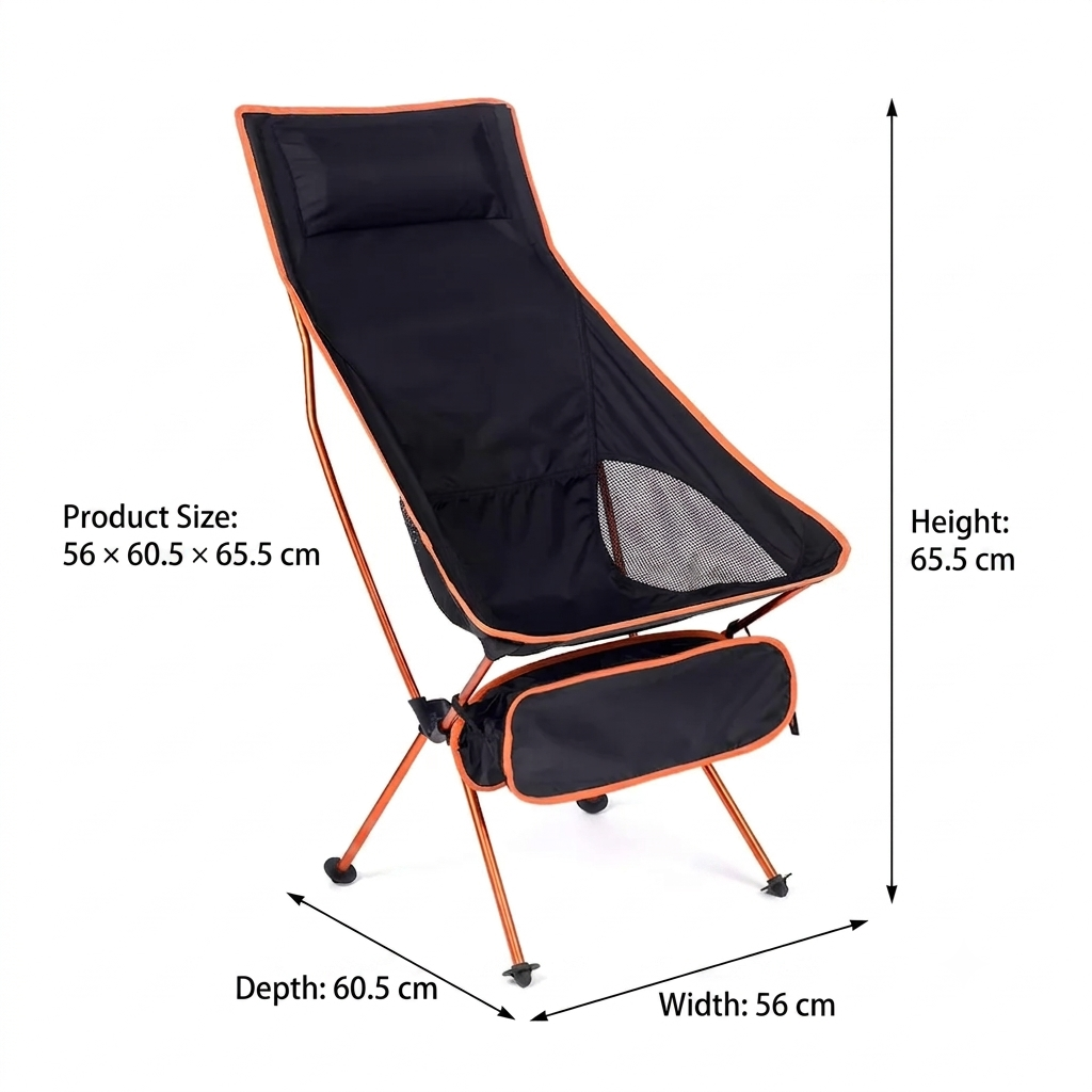 Camping Chair 159kg Ultralight Foldable Portable Aluminium Frame Outdoor Chair with Nylon Seat