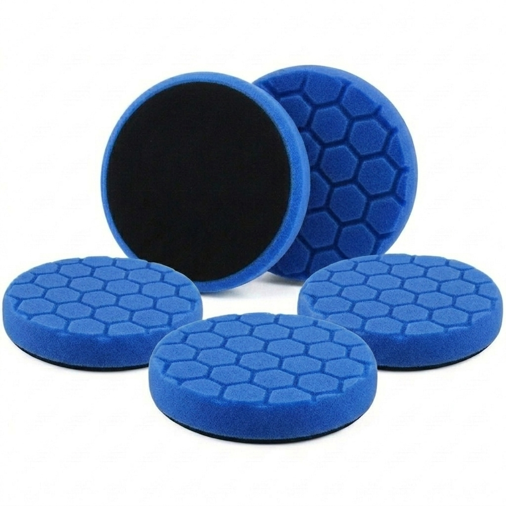 Polishing Pad Set 6 Inch Sponge Buffing Pads for Car Waxing - Blue 5 Pcs