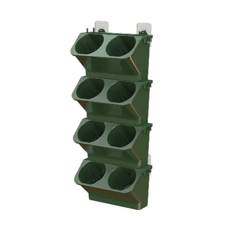4 pcs Stackable Self Watering Wall Planter Flower Pots - Green