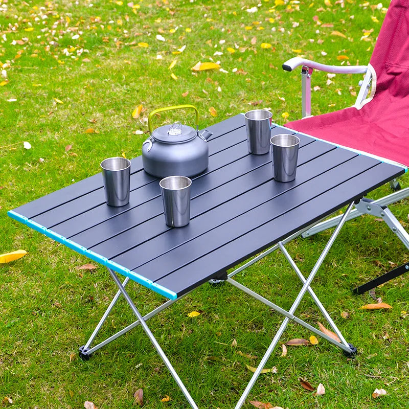 Camping Table Folding Portable Aluminum Outdoor Table 56cm Lightweight Picnic Desk - Large