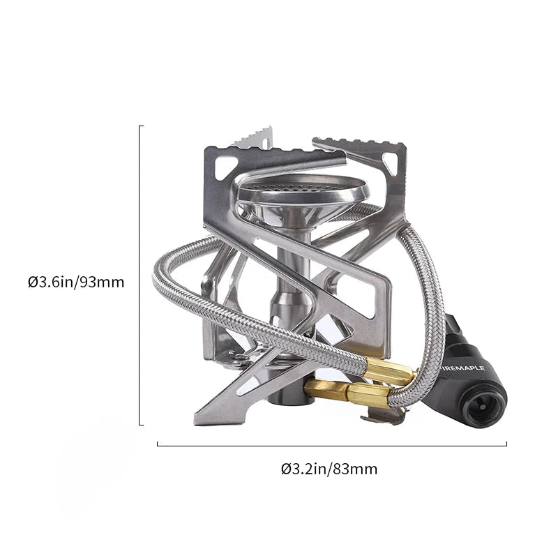 Camping Stove 2900W Pressure Regulator Remote Gas Burner Backpacking Cooker – Silver