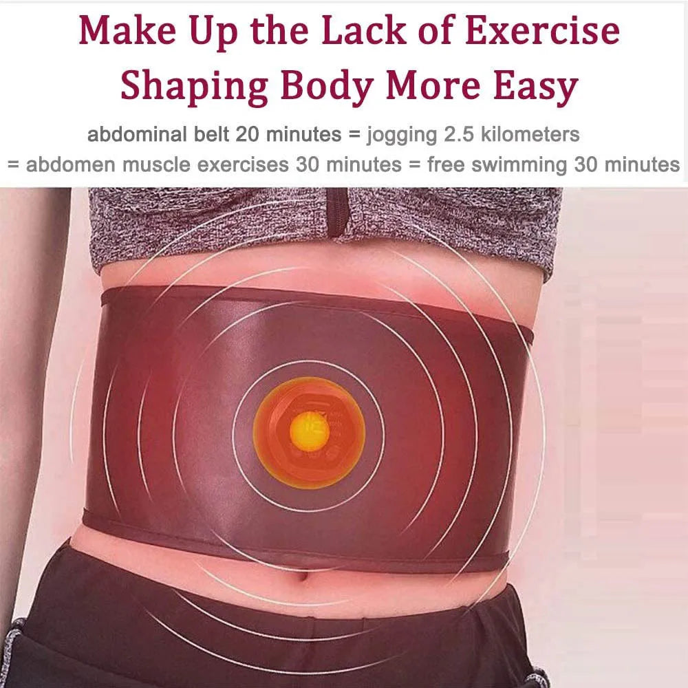 EMS Muscle Stimulator Belt Rechargeable Abdominal Trainer with 6 Modes 15 Levels - As Pack
