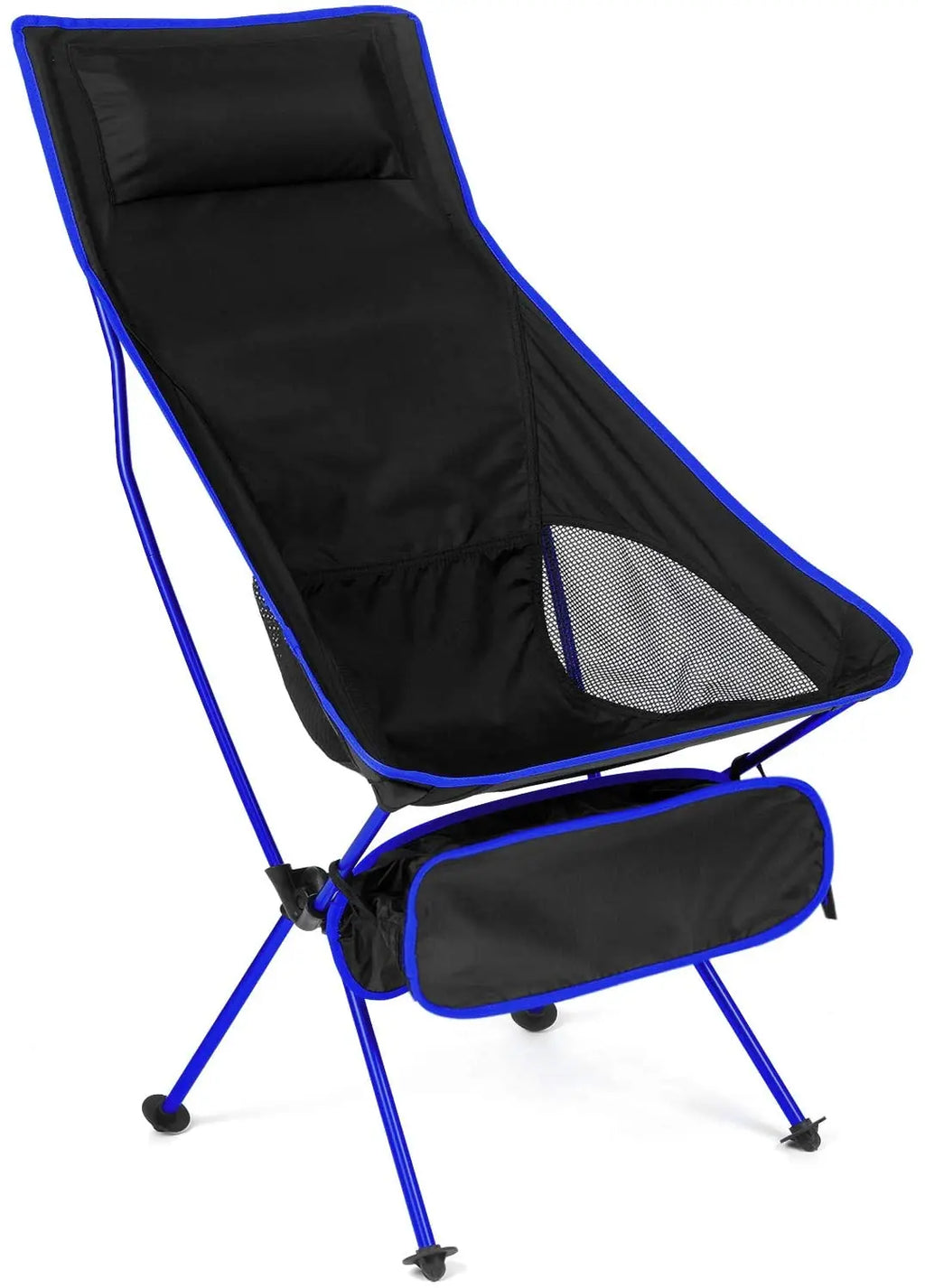 Camping Folding Chair Portable Ultralight Aluminum Outdoor Seat Oxford Cloth - Blue