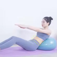 Donut Yoga Ball PVC Inflatable Balance Trainer 50cm with Pump for Core Stability Training - Blue