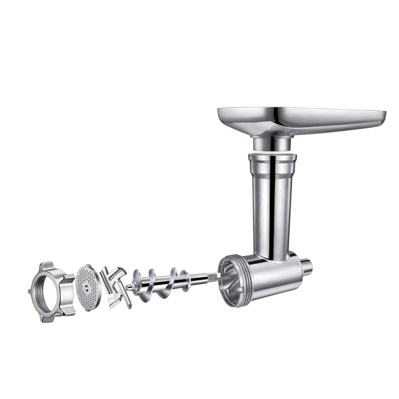 Stand Mixer Food Mill Attachment Metal Meat Mincer Sausage Filler Set – Silver