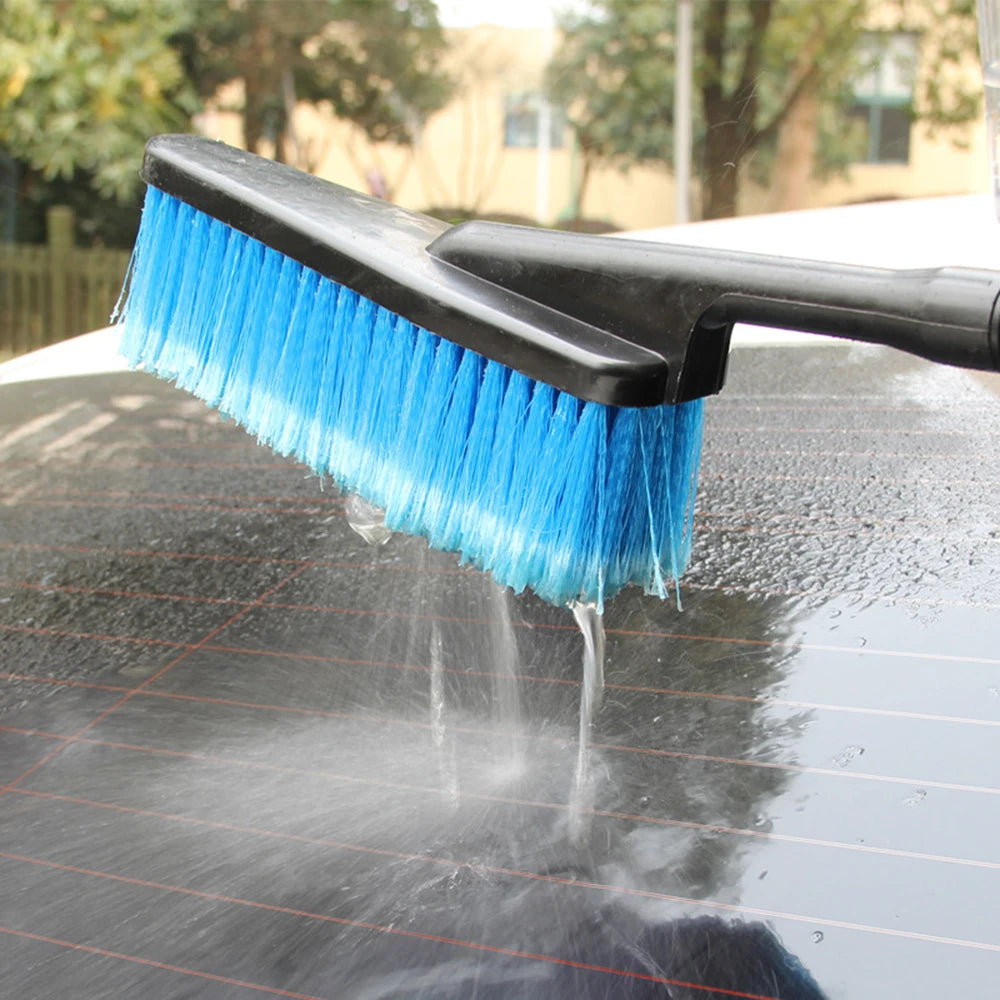 Car Wash Brush 37cm Long Handle Water Flow Switch Foam Bottle Cleaning Tool