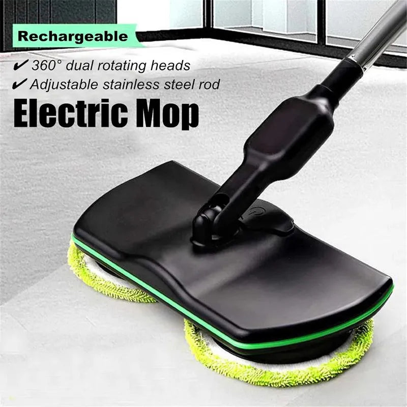 Electric Spin Mop 200RPM Cordless Floor Cleaning Mop with Dual Rotating Pads and Rechargeable Battery