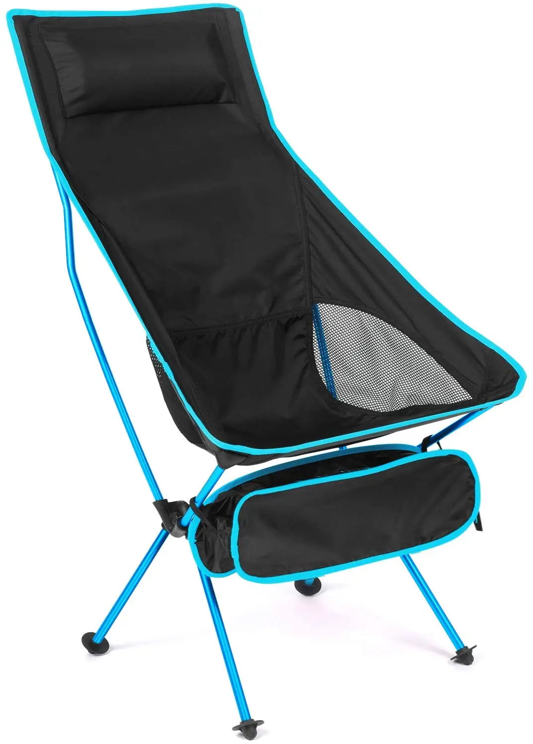 Camping Folding Chair Portable Ultralight Aluminum Outdoor Seat Oxford Cloth - Blue