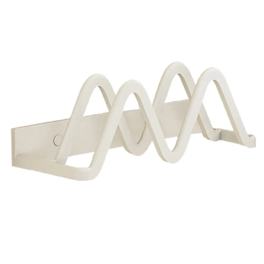 Wall Mounted Pot Lid Holder Kitchen Organizer Rack Double Slot Cutting Board Storage Rack No Drill – White