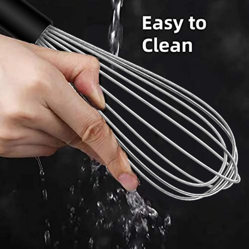 Hand Whisk 21cm Stainless Steel Wire Egg Beater Manual Balloon Mixer for Baking - Small