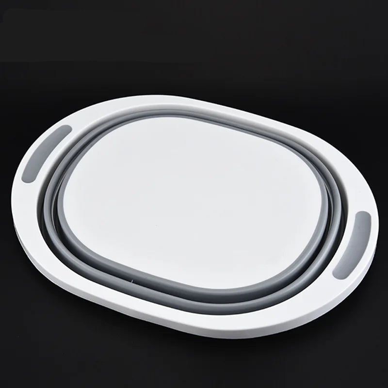 Collapsible Silicone Wash Basin Portable Folding Wash Tub for Kitchen, Laundry & Travel – Grey