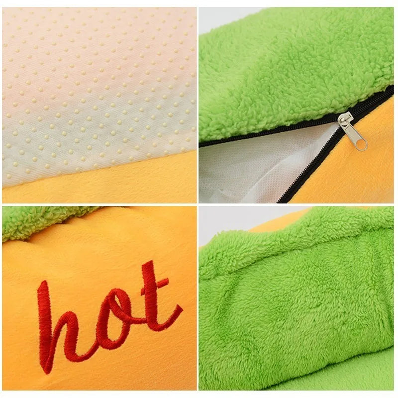 Dog Bed 59x50cm Plush Pet Sofa with Removable Washable Cover Soft Lounger Indoor - M