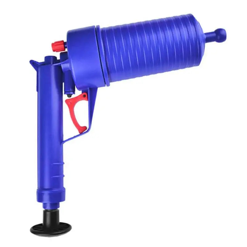 Drain Blaster Gun High Pressure Plunger Pump Pipe Cleaner for Sink Toilet Blue