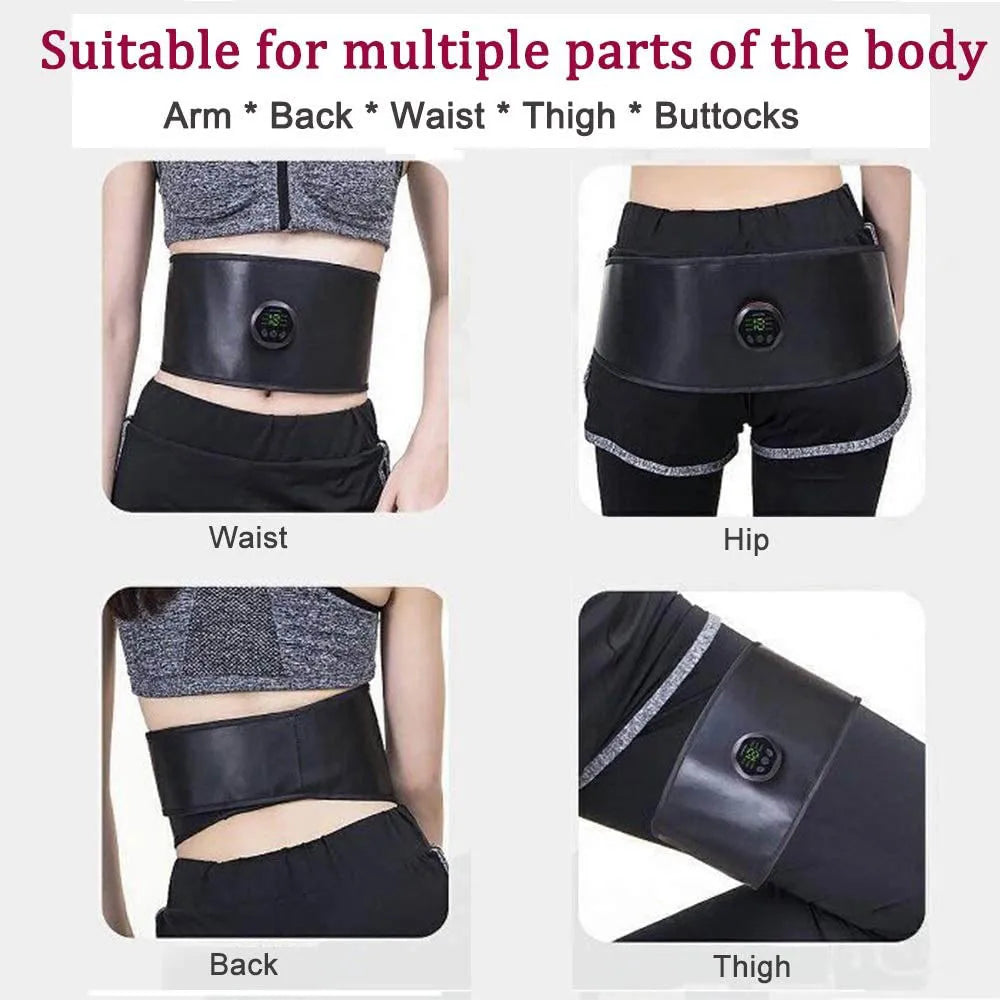 EMS Muscle Stimulator Belt Rechargeable Abdominal Trainer with 6 Modes 15 Levels - Without Extention Band