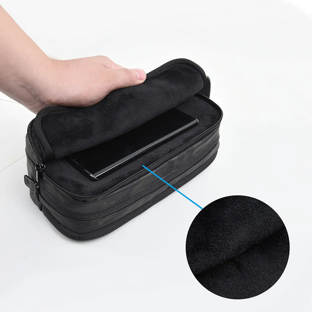 Electronics Organiser Bag Travel Cable and Charger Pouch with Handle - Black