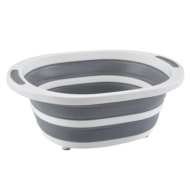 Collapsible Silicone Wash Basin Portable Folding Wash Tub for Kitchen, Laundry & Travel – Grey