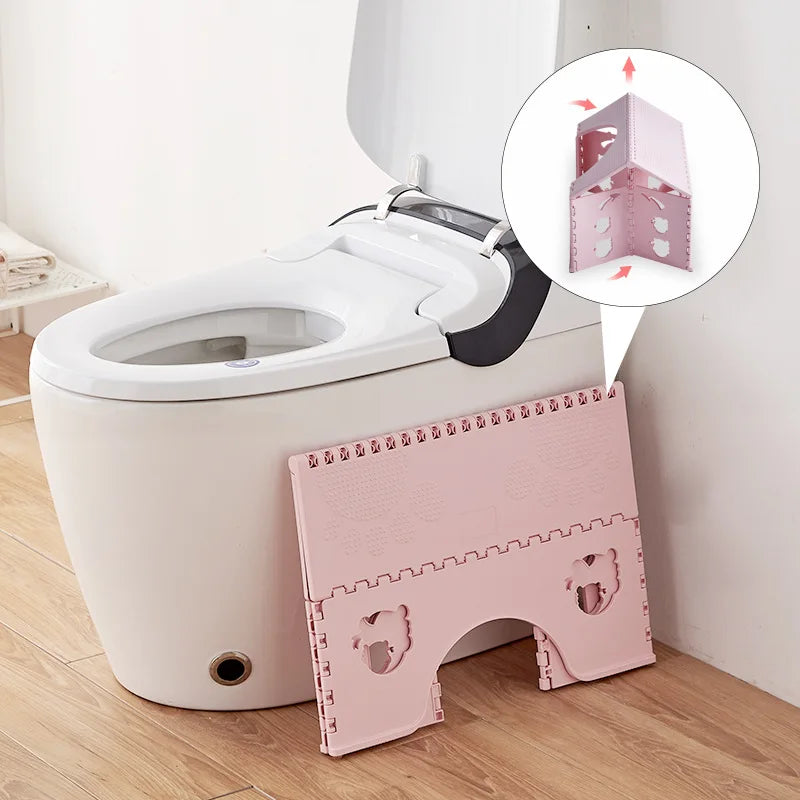 Foldable Toilet Squat Stool 7 Inch Non Slip Bathroom Foot Stool Portable Step Stool – Grey