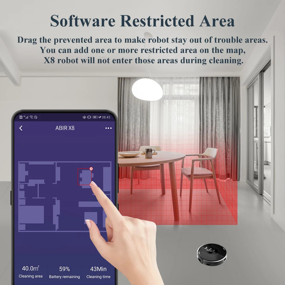 Robot Vacuum Cleaner 6500Pa LiDAR Navigation UV Sterilisation WiFi App Control Mop and Vacuum – Black
