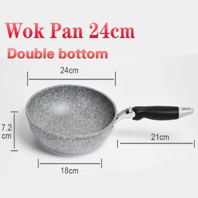 Frying Pan 24cm Aluminum Alloy Induction Compatible Flat Bottom Skillet