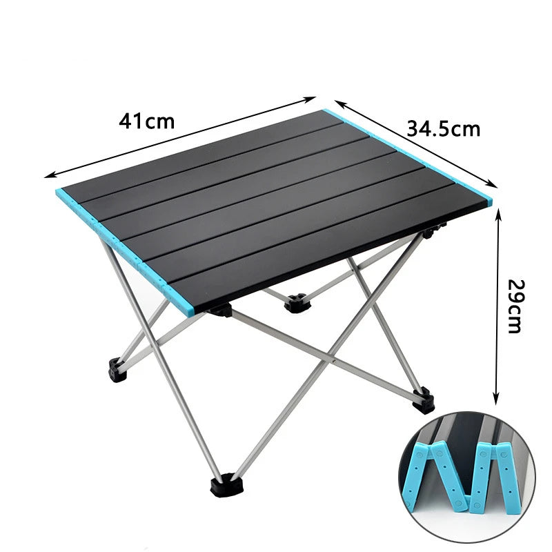 Camping Table Folding Portable Aluminum Outdoor Table 41cm Lightweight Picnic Desk - Medium