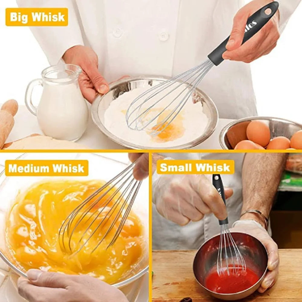 Hand Whisk 30.5cm Stainless Steel Wire Egg Beater Manual Balloon Mixer for Baking - Large