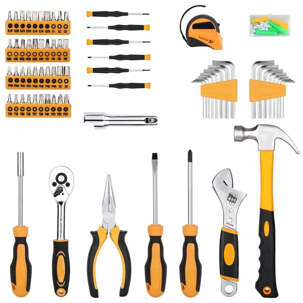 158 Piece Professional Car Repair Tool Set with Ratchet Sockets Screwdrivers and Blow Molded Case