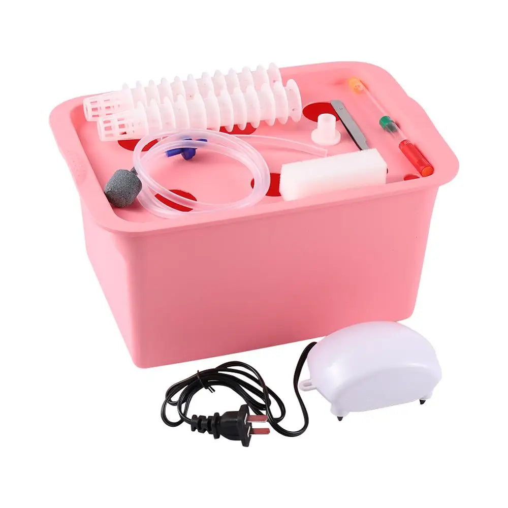 6 Hole Hydroponic Growing System Kit with Air Pump Deep Water Culture Indoor Garden Starter Kit 220V – Pink